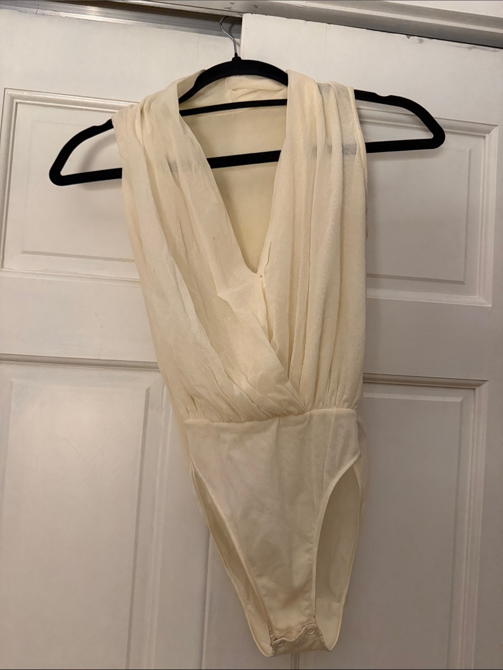 Cosabella Cream Draped V-Neck Kids One-Piece Bodysuit
